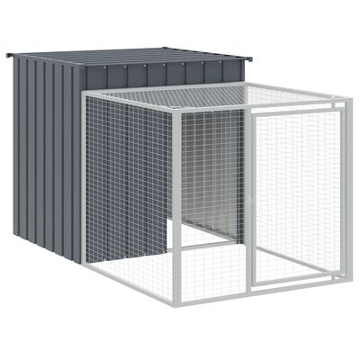 vidaXL Chicken Cage with Run Anthracite 110x1017x110 cm Galvanised Steel