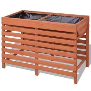 vidaXL Planter | Brown | Solid Chinese fir wood | Medium | Planter | Rectangular