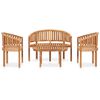 vidaXL 4 Piece Banana Garden Lounge Set Solid Teak Wood