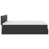 vidaXL Ottoman Bed with Mattresses & LEDs Black Queen Faux Leather