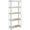 vidaXL 5-Layer Storage Shelf Silver Steel&Engineered Wood
