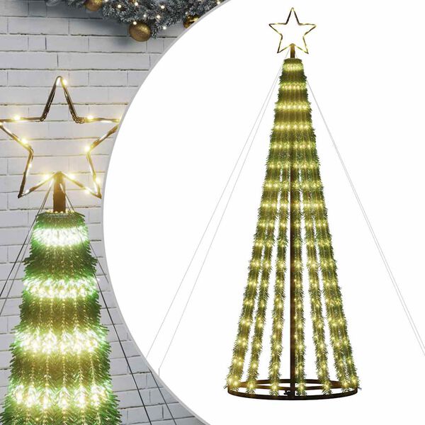vidaXL LED Christmas Tree 275 LEDs Warm White 180 cm