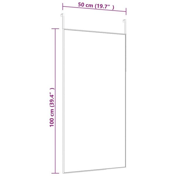 vidaXL Door Mirror Black 50x100 cm Glass and Aluminium
