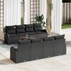vidaXL Garden Sofa Set with Storage 9 pcs Black Poly Rattan