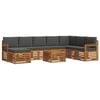 vidaXL Outdoor Sofa Set 9 pcs Natural and Anthracite