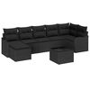vidaXL Garden Sofa Set with Cushion 8 pcs Black Poly rattan
