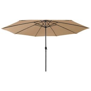 vidaXL Garden Parasol with LED Lights 400 cm Taupe