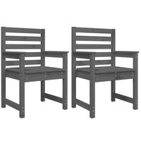 vidaXL Garden Chairs 2 pcs Grey 60x48x91 cm Solid Wood Pine