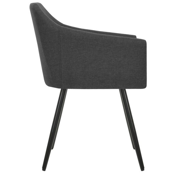 vidaXL Dining Chairs 2 pcs Dark Grey Fabric