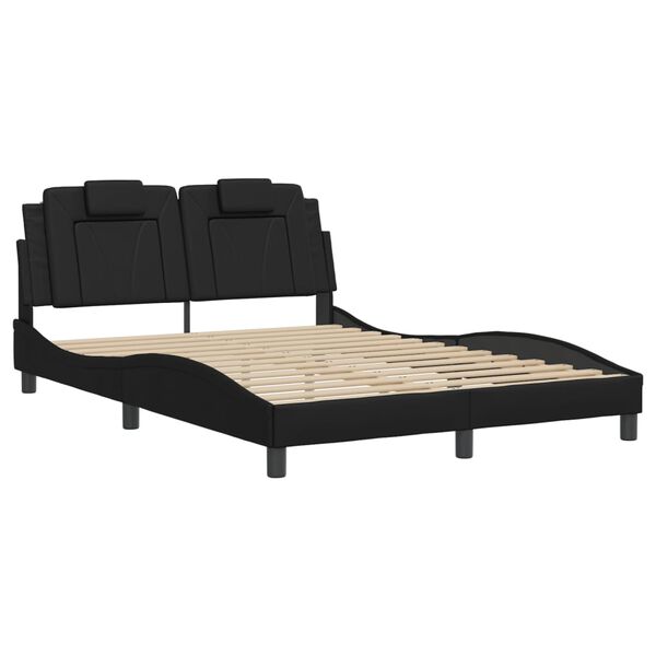 vidaXL Bed Frame "Viana" with LED without Mattress Black 137x190 cm