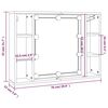 vidaXL Mirror Cabinet with LED Smoked Oak 76x15x55 cm