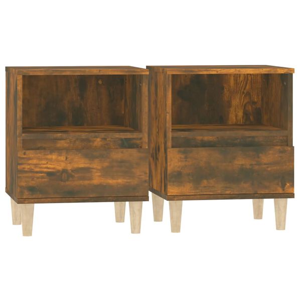 vidaXL Bedside Cabinets 2 pcs Smoked Oak 40x35x50 cm