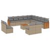 vidaXL 14 Piece Garden Sofa Set with Cushions Beige Poly Rattan