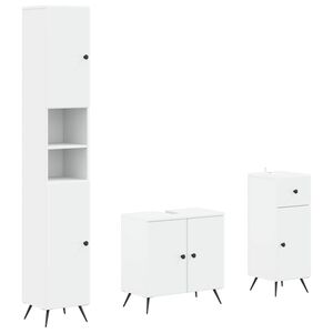 vidaXL 3 Piece Bathroom Cabinet Set BREDA Engineered Wood