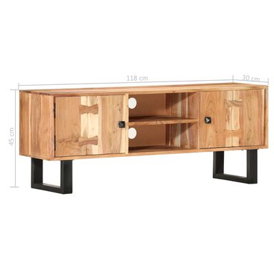 vidaXL TV Cabinet 118x30x45 cm Solid Acacia Wood