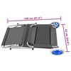 vidaXL Folding Sun Lounger with Canopy and Wheels Steel Grey