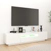 vidaXL TV Cabinet with LED Lights High Gloss White 180x35x40 cm
