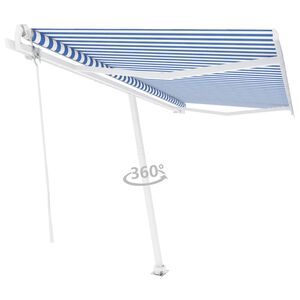 vidaXL Freestanding Automatic Awning 400x300cm Blue/White