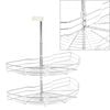 vidaXL 2-Tier Kitchen Wire Basket Silver 180 Degree 75x38x80 cm