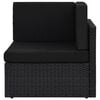vidaXL 10 Piece Garden Lounge Set Poly Rattan Black