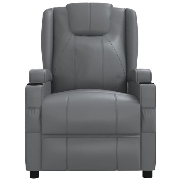 vidaXL Stand up Massage Chair Anthracite Faux Leather