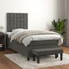 vidaXL Box Spring Bed with Mattress Dark Grey 106x203 cm King Single Size Velvet