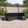 vidaXL Garden Sofa Set with Cushion with Storage Black Poly Rattan