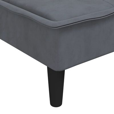vidaXL L-shaped Sofa Bed Dark Grey 255x140x70 cm Velvet
