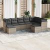 vidaXL 9 Piece Garden Sofa Set with Cushions Grey Poly Rattan