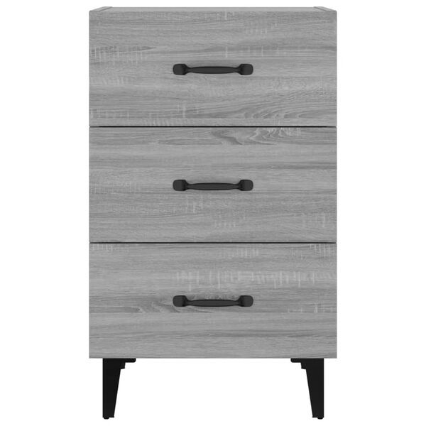 vidaXL Bedside Cabinet Grey Sonoma 40x40x66 cm Engineered Wood