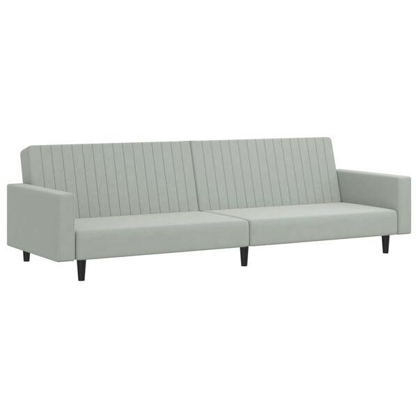 vidaXL 2 Piece Sofa Set Light Grey Velvet
