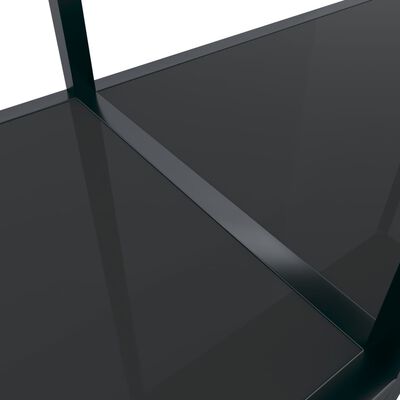 vidaXL Console Table Black 160x35x75.5 cm Tempered Glass