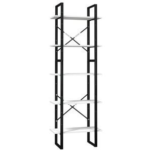 vidaXL 5-Tier Book Cabinet White 60x30x175 cm Solid Wood Pine