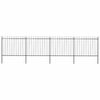 vidaXL Garden Fence with Spear Top Steel 671x150 cm Black
