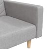 vidaXL 2-Seater Sofa Bed with Two Pillows Light Grey Fabric