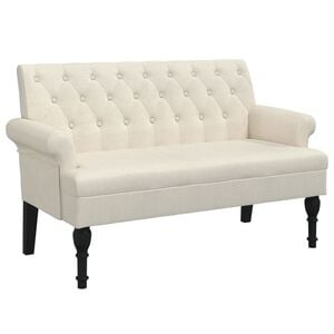 vidaXL Bench with Backrest 120x62x75.5 cm Linen
