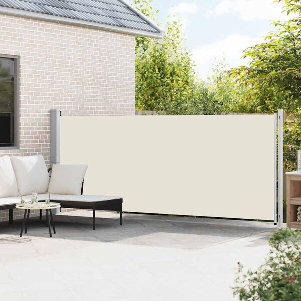 vidaXL Patio Retractable Side Awning 600x160 cm Cream