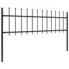vidaXL Garden Fence with Spear Top Steel 714.5x60 cm Black