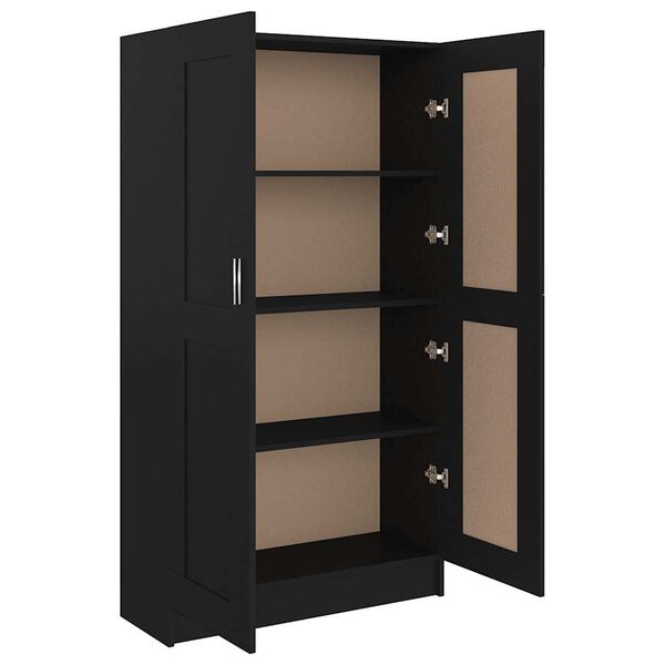 vidaXL Book Cabinet Black 82.5x30.5x150 cm Engineered Wood