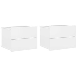 vidaXL Bedside Cabinets 2 pcs High Gloss White 40x30x30 cm Engineered Wood