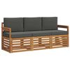 vidaXL Sofa Sets 3 pcs Natural and Anthracite Solid Acacia Wood