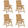 vidaXL Reclining Garden Chairs with Cushions 4 pcs Solid Wood Teak