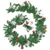 vidaXL Christmas Garland with LED Lights Green 2,7 m PVC