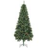vidaXL Artificial Pre-lit Christmas Tree with Ball Set&Pine Cones 210 cm