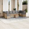 vidaXL 11 Piece Garden Sofa Set with Cushions Mix Beige Poly Rattan