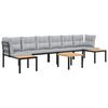 vidaXL 5 Piece Garden Sofa Set with Cushions Black Powder-coated Steel