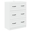 vidaXL Drawer Cabinet White 66 x 34.5 x 87 cm Engineered Wood