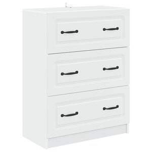 vidaXL Drawer Cabinet White 66 x 34.5 x 87 cm Engineered Wood