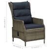 vidaXL Reclining Garden Chair with Footstool Poly Rattan Brown
