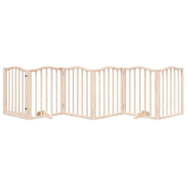 vidaXL Dog Gate with Door Foldable 6 Panels 300 cm&nbsp;Poplar Wood